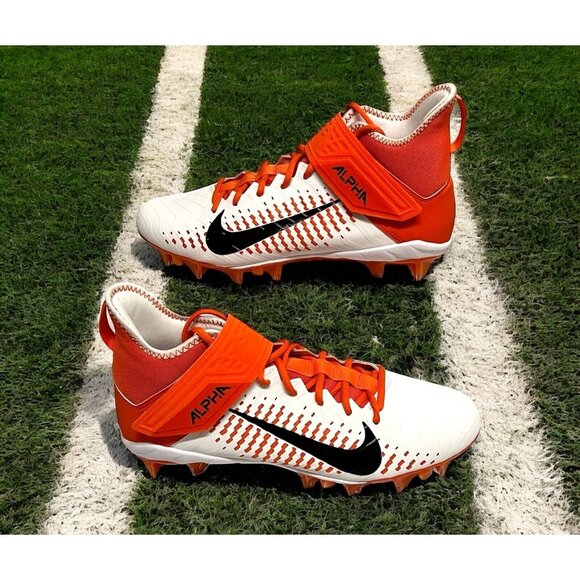 Nike Alpha Menace Pro 2 MID Football Cleat Team Orange/White Men 12.5 BV3945-103 - Picture 1 of 10
